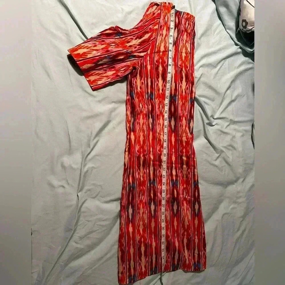 NWT Caribbean Joe Multicolor Rayon Dress Cold Shoulder. V Neck. Sz: M. - Picture 8 of 11